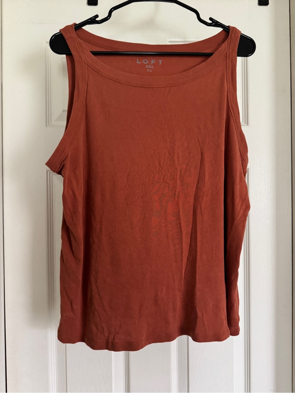 LOFT Rust-Orange Sleeveless Swing Tank Top